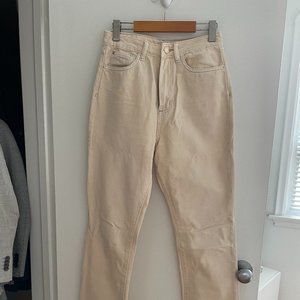 WeWoreWhat The Icon Jean in Camp Cream White, Size 26